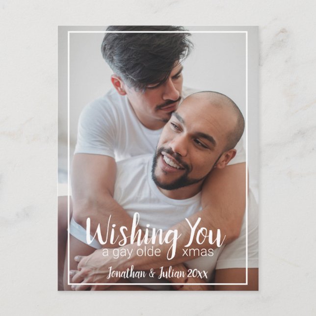 Cartes Pour Fêtes Annuelles Gay Olde Noël LGBTQ Holiday (Devant)
