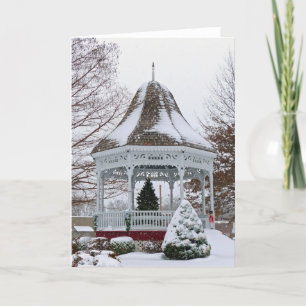 Cartes Pour Fêtes Annuelles Gazebo dans la neige