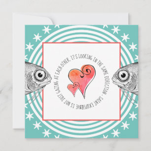 Cartes Pour Fêtes Annuelles Gazing Fish Saint Exupery Quote Valentine Aqua