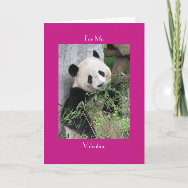 Cartes Pour Fêtes Annuelles Géant Panda Heureuse Sainte-Valentin Rose Salutati (Devant)