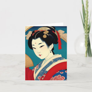 Cartes Pour Fêtes Annuelles Geisha Study F en japonais