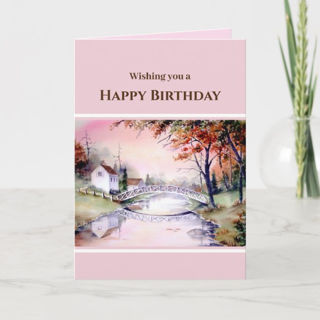 Cartes Pour Fêtes Annuelles Général Anniversaire Pont Arché Peinture aquarelle (Devant)