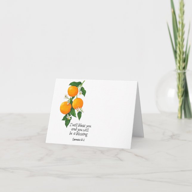 Cartes Pour Fêtes Annuelles Genèse de fruits orange 12:2 (Devant)