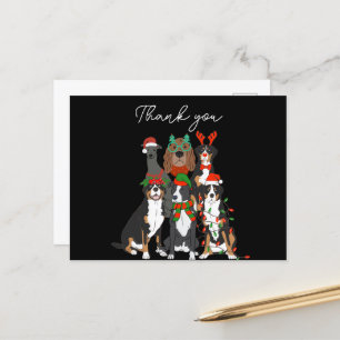 Cartes Pour Fêtes Annuelles gentil chien Noël merci