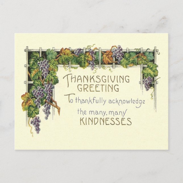 Cartes Pour Fêtes Annuelles Gentillesse de Thanksgiving (Devant)