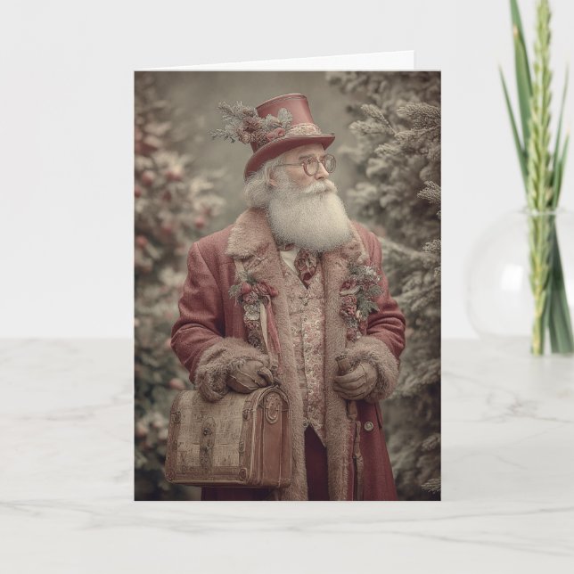 Cartes Pour Fêtes Annuelles Gentleman Santa (Devant)