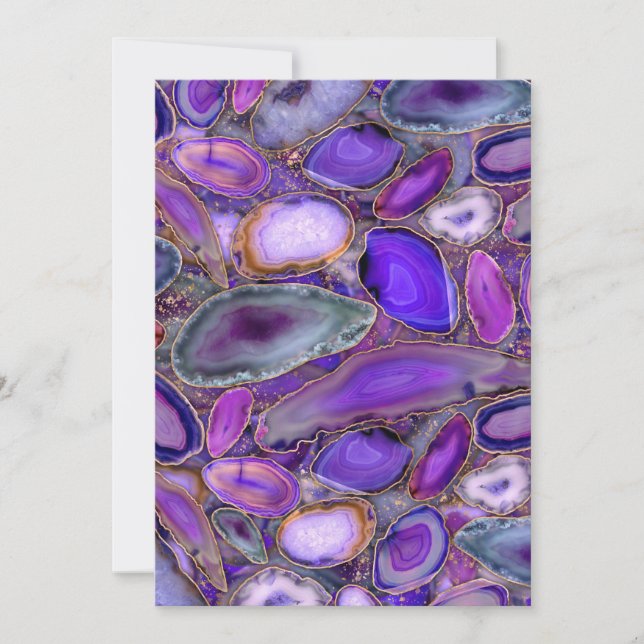 Cartes Pour Fêtes Annuelles Geodes cristal motif - violet et violet (Devant)