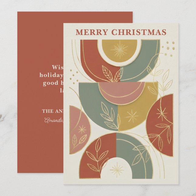 Cartes Pour Fêtes Annuelles Geometric Boho Christmas (Devant / Derrière)