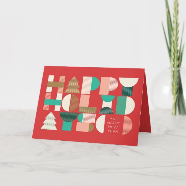 Cartes Pour Fêtes Annuelles Géométrique Holiday Cheval (Devant)