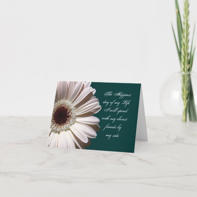 Cartes Pour Fêtes Annuelles Gerbera Daisy/ Demoiselle d'honneur (Devant)