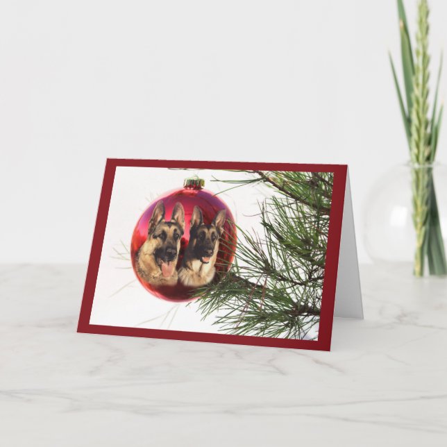 Cartes Pour Fêtes Annuelles German Shepherd Christmas Ball Hanging3 (Devant)