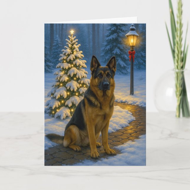 Cartes Pour Fêtes Annuelles German Shepherd Holiday Card (Devant)