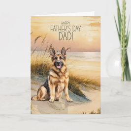 Cartes Pour Fêtes Annuelles German Shepherd Sunset Beach Father's Day