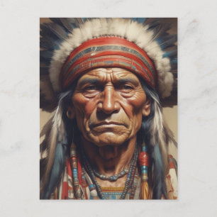 Cartes Pour Fêtes Annuelles Geronimo Portrait du chef guerrier indien
