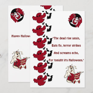 Cartes Pour Fêtes Annuelles Ghosts Parade Halloween chauves-souris Salutation