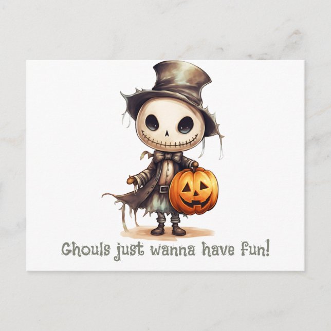 Cartes Pour Fêtes Annuelles Ghoul Veut Juste Avoir Un Halloween Amusant (Devant)