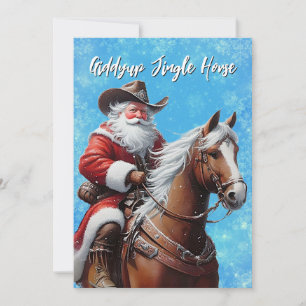 Cartes Pour Fêtes Annuelles Giddyup Jingle Horse Noël au Père Noël