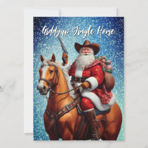 Cartes Pour Fêtes Annuelles Giddyup Jingle Horse Noël au Père Noël