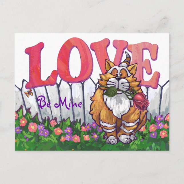 Cartes Pour Fêtes Annuelles Ginger Cat Saint-Valentin (Devant)