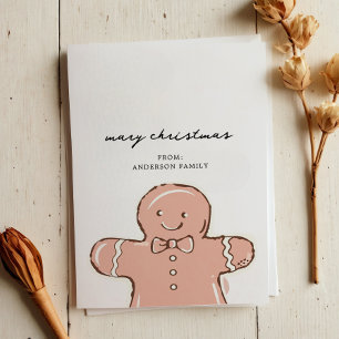 Cartes Pour Fêtes Annuelles Ginger moderne Pain Man Mery Noël