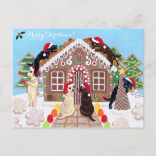 Cartes Pour Fêtes Annuelles Ginger Pread House Labradors Peinture