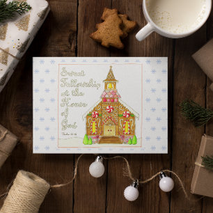 Cartes Pour Fêtes Annuelles Gingerbread Church Sweet Fellowship Noël