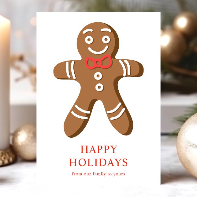 Cartes Pour Fêtes Annuelles Gingerbread Man Christmas Cookie (Créateur téléchargé)