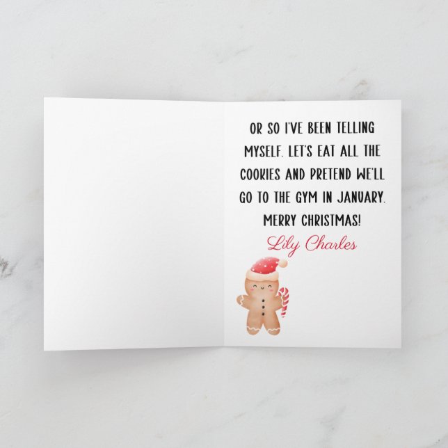 Cartes Pour Fêtes Annuelles Gingerbread personnalisé Joyeux Noël pour amis  (Intérieur)