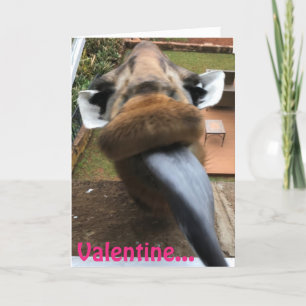 Cartes Pour Fêtes Annuelles Girafe de baiser de langue de Valentine