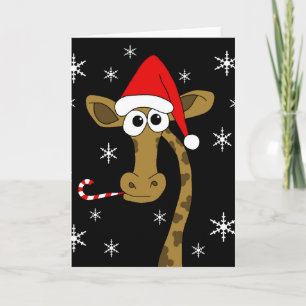 Cartes Pour Fêtes Annuelles Girafe de Christmas