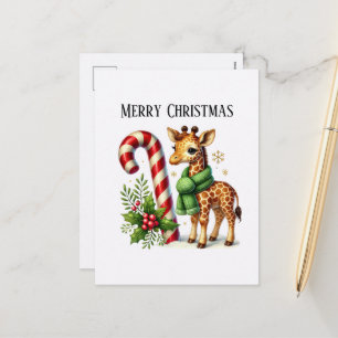 Cartes Pour Fêtes Annuelles Girafe de Noël festif Joyeux Noël