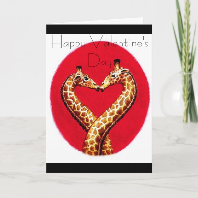 Cartes Pour Fêtes Annuelles Girafe romantique (Devant)