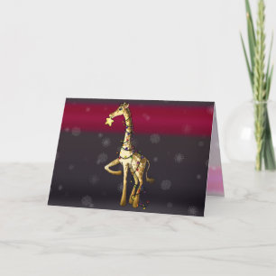Cartes Pour Fêtes Annuelles Giraffe brillante