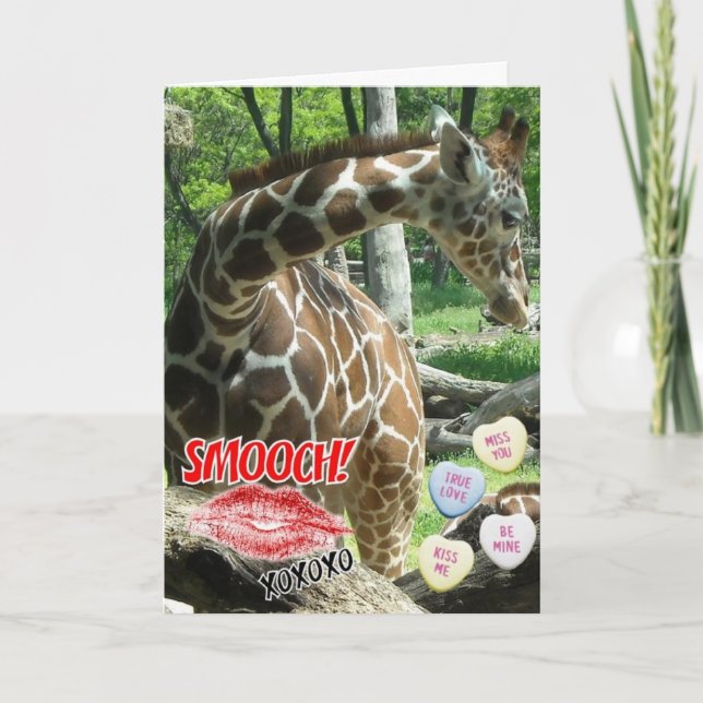 Cartes Pour Fêtes Annuelles Giraffe de la Saint-Valentin (Devant)