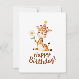 Cartes Pour Fêtes Annuelles Giraffe Joueuse Anniversaire Design