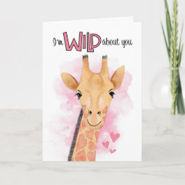 Cartes Pour Fêtes Annuelles Giraffe mignonne Je suis fou de toi Saint Valentin
