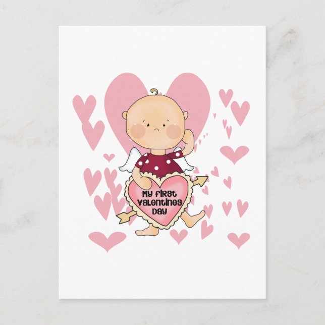 Cartes Pour Fêtes Annuelles Girl Cupid 1st Valentine Tshirts et cadeaux (Devant)