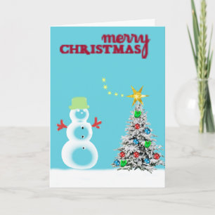 Cartes Pour Fêtes Annuelles Givré le bonhomme de neige