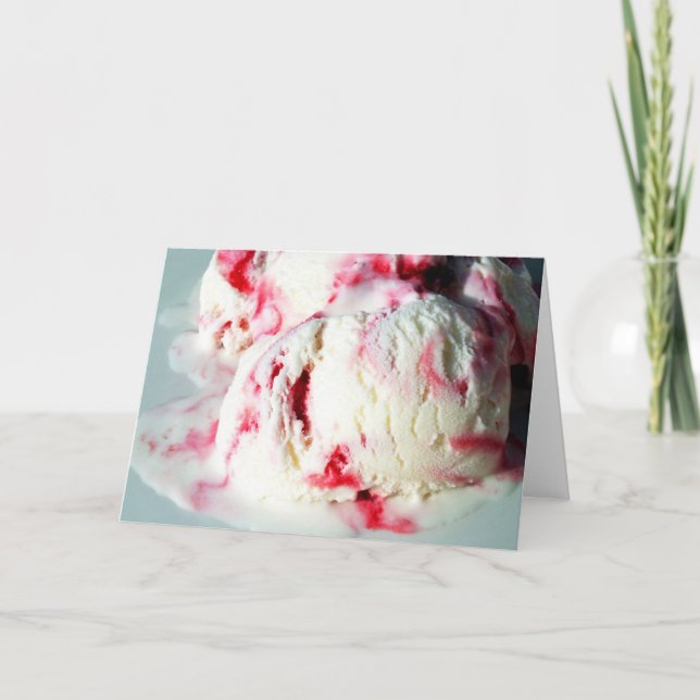 Cartes Pour Fêtes Annuelles Glace à la framboise ondulée (Devant)