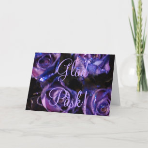 Cartes Pour Fêtes Annuelles Glad Påsk suédois Joyeux Pâques Roses violets