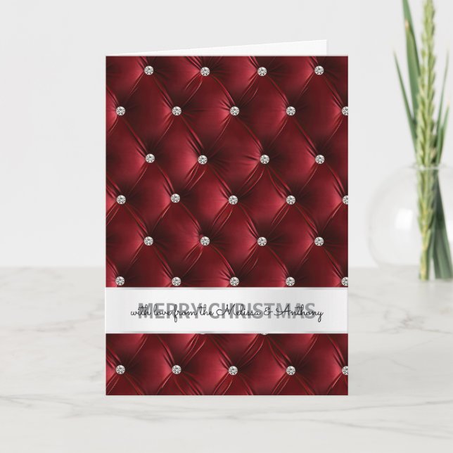Cartes Pour Fêtes Annuelles Glam Faux Velvet Noël rouge (Devant)
