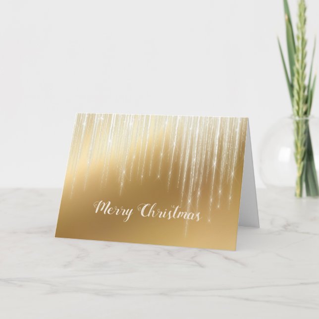 Cartes Pour Fêtes Annuelles Glam Or Blanc Icicles Noël (Devant)