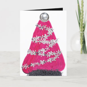 Cartes Pour Fêtes Annuelles Glam Pink sapin de Noël