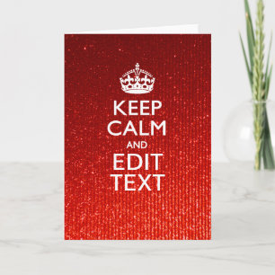 Cartes Pour Fêtes Annuelles Glamor Red Festive Personnalisé Conserver le calme