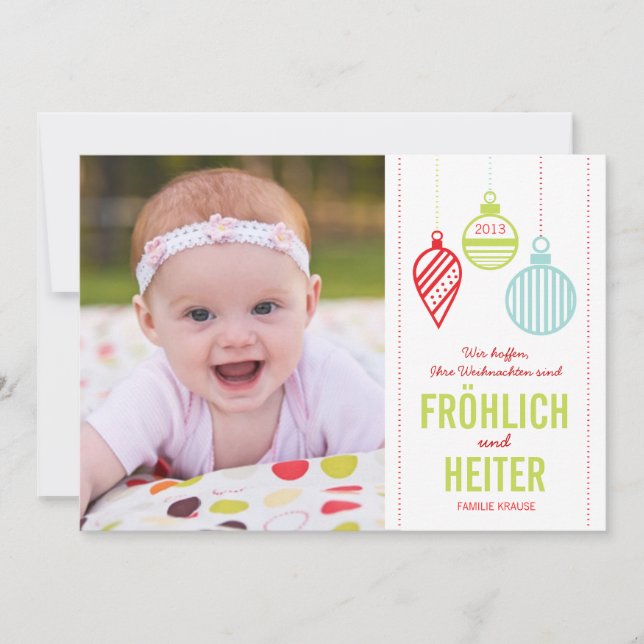 Cartes Pour Fêtes Annuelles Glänzenden Verzierungen Foto Weihnachtskarte (Devant)