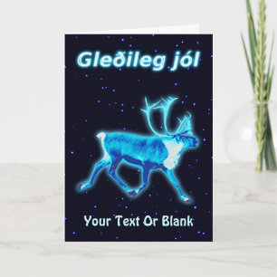 Cartes Pour Fêtes Annuelles Gleðileg Jól - Caribou bleu (rennes)