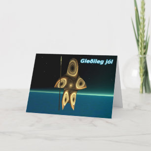 Cartes Pour Fêtes Annuelles Gleðileg jól - Chasseur inuit fragile