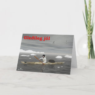 Cartes Pour Fêtes Annuelles Gleðileg Jól - Inuit Kayak