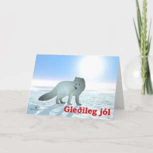 Cartes Pour Fêtes Annuelles Gleðileg Jól - Renard arctique