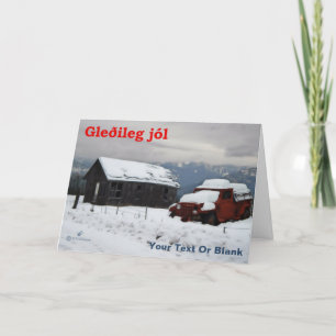 Cartes Pour Fêtes Annuelles Gleðileg Jól - Vieux camion rouge
